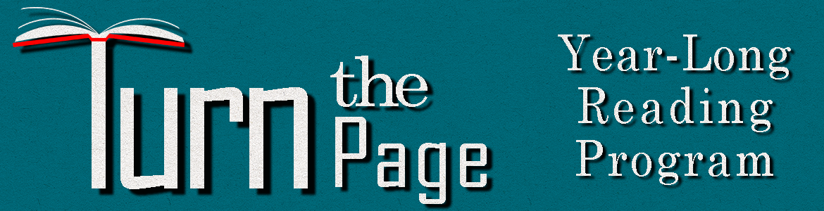 Turn the page 2026 banner: year-long reading program