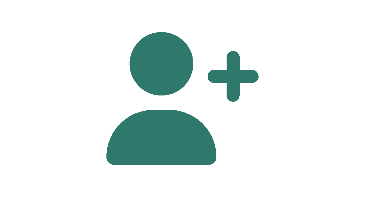 Account icon depicting a silhouette of a person and a plus sign