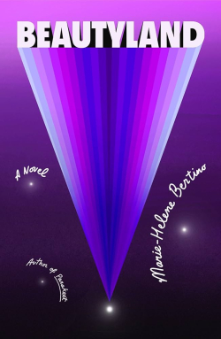 A blue and purple spectrum of color forms the title of the book "Beautyland"