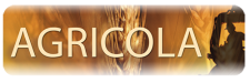 Agricola database logo with a wheat field as the background