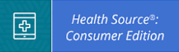 Blue and teal background with white text reading 'Health Source: Consumer Edition'