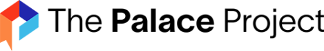 The Palace Project black text logo with an orange, red, purple, and blue ribbon