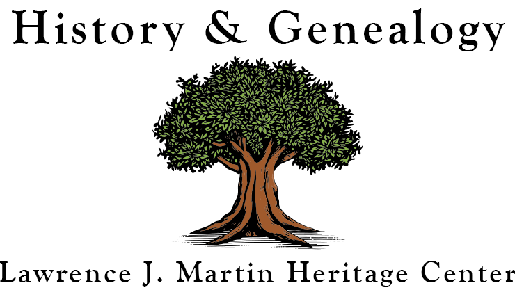 A large leafy tree sits under the words History and Genealogy.