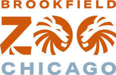 'Brookfield Zoo' in orange text and 'Chicago' in light blue text.